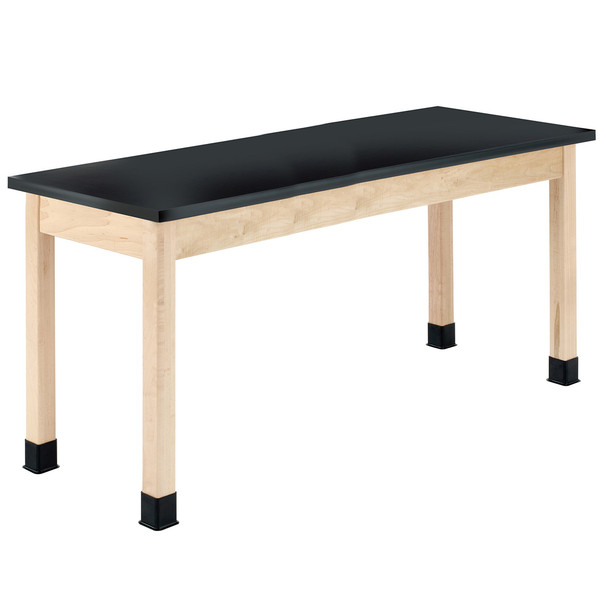 Diversified Spaces 60"W x 24"D Wooden Leg Table w ChemGuard Top