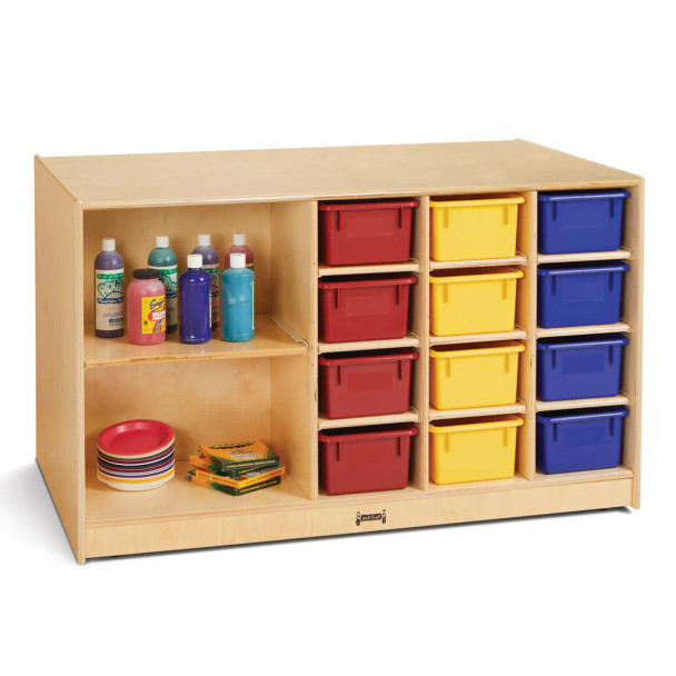 Jonti-Craft Mobile Storage Island w Colored Bins