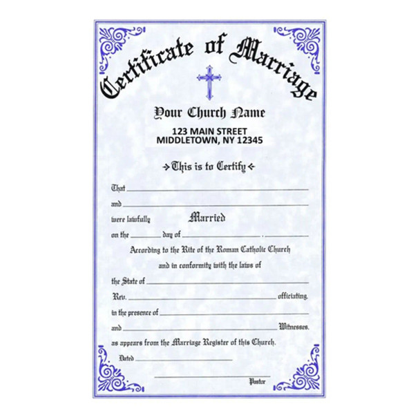 Remey Imprinted Marriage Certificate Qty-200