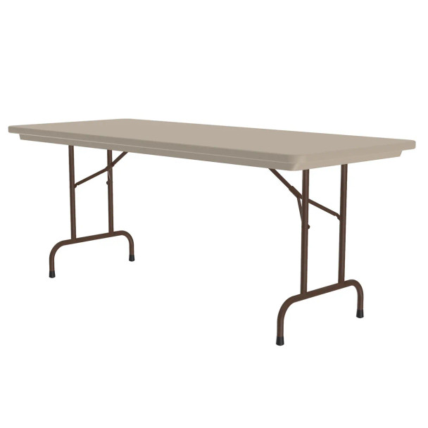 Correll 30"x60" Blow-Molded Folding Table, Mocha Granite