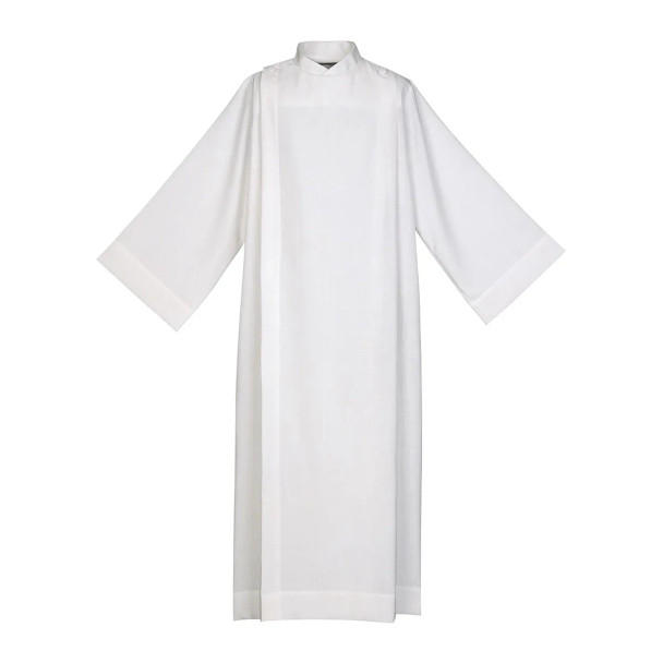 Abbey Clergy Alb Front Wrap w Buttons Abbey Weave Polyester