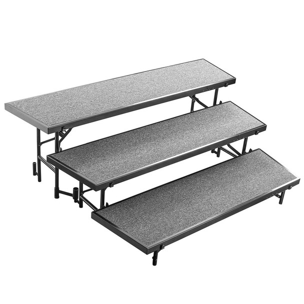 NPS 3-Level Tapered Standing Choral Riser w Carpet Surface