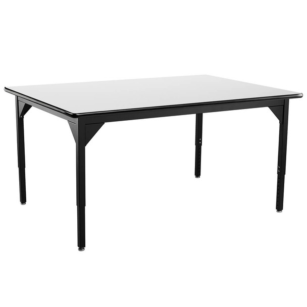 NPS Heavy Duty Height Adjustable Table w HP Laminate Top Black Frame