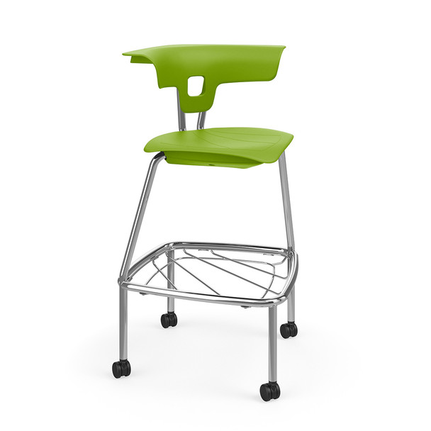 KI Ruckus Stool 30" w Casters and Bookbag Rack