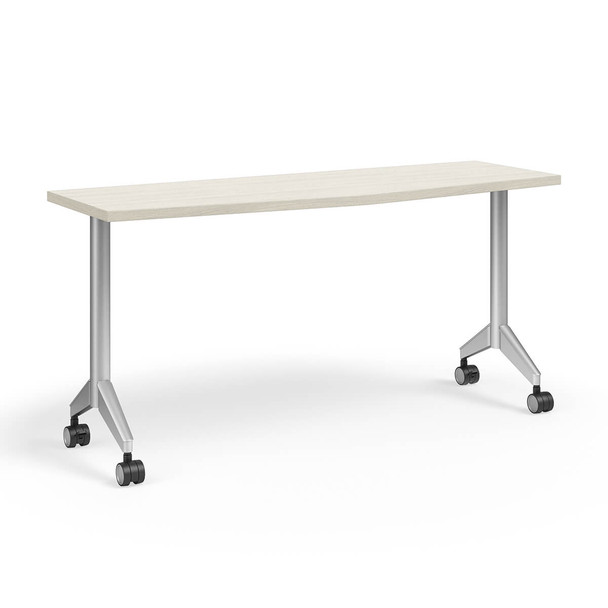 KI Pirouette Fixed-Top Chevron Table w Casters 24" x 60"