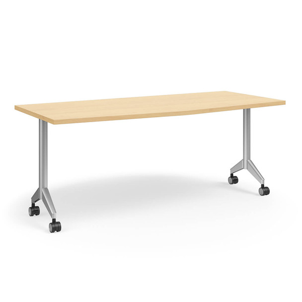 KI Pirouette Fixed-Top Chevron Table w Casters 30" x 60"