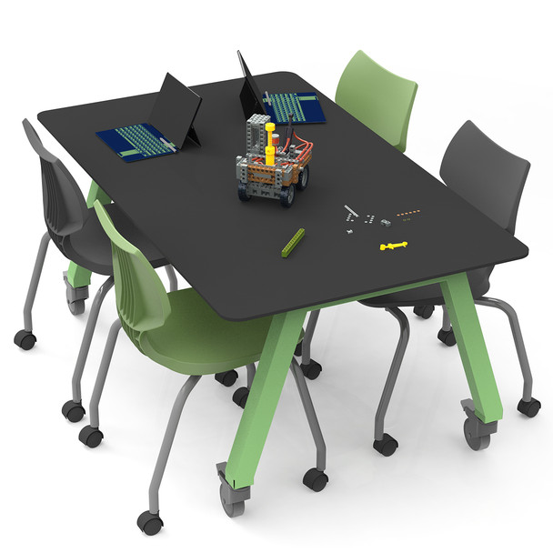 Smith System Planner Studio Science Table w Trespa TopLab, 36x60", 36"H, Casters