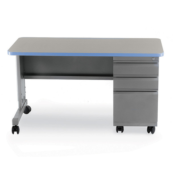Smith System 24" x 54" Cascade Teacher Desk Right Ped B/B/F