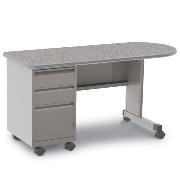 Smith System 24" x 60" Cascade Teacher Desk Left Pedestal B/B/F