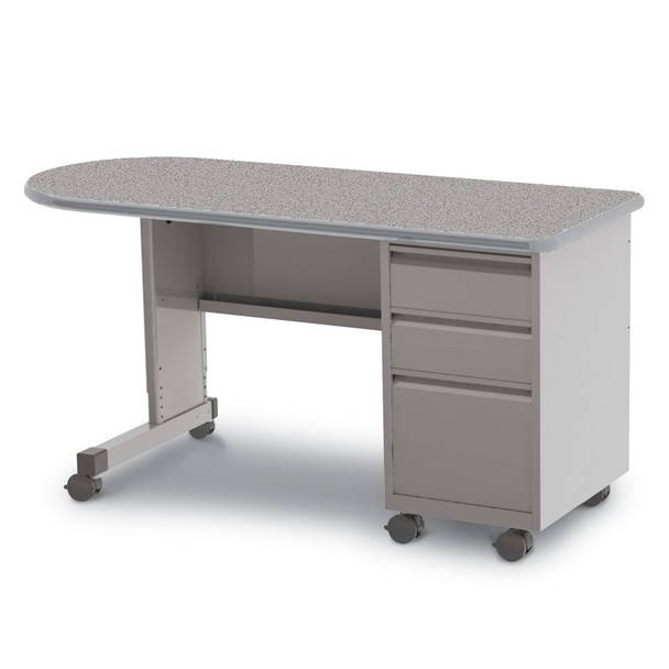 Smith System 24" x 60" Cascade Teacher Desk Right Pedestal B/B/F
