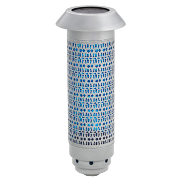 Alviti 9872PCF Solar Cemetery Light Silver/Blue w Stake Filigree Design