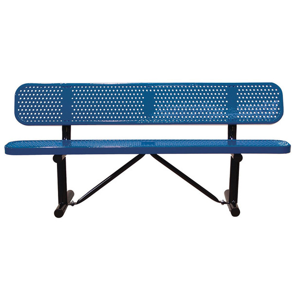 Leisure Craft 8' Perforated Bench w Back 11 1/2" W Seat Surface Mount