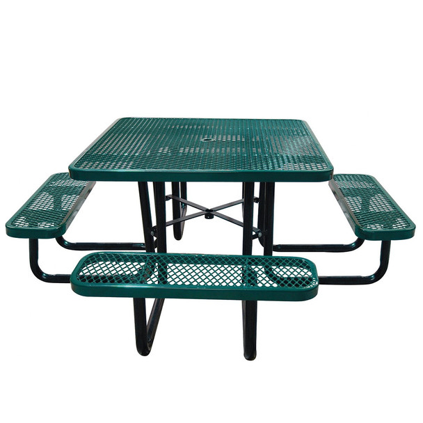 Leisure Craft 46" Square Portable Expanded Metal Table