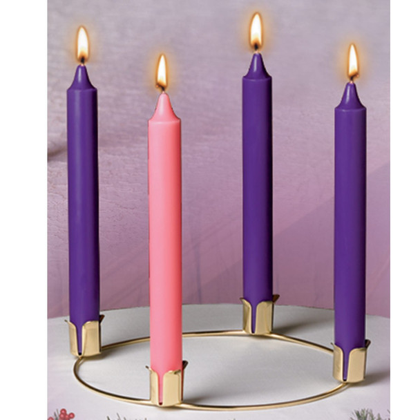 Emkay Advent Wreath w Candles 12 x 1 1/2" 3 Purple/1 Pink