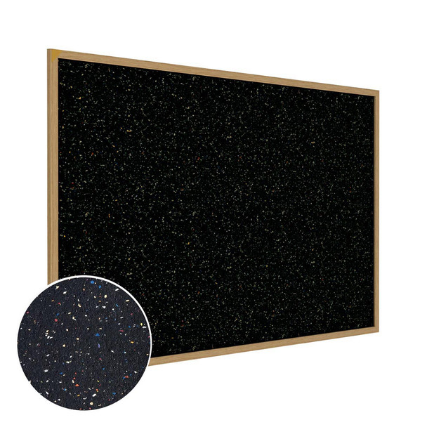 Ghent 4'x5' Wood Frame, Oak Finish Recycled Rubber Bulletin Board