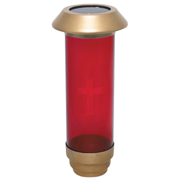 Alviti 9875PC Solar Cemetery Light Gold/Red w Stake