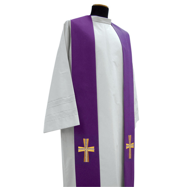 Solivari Overlay Stole w Flared Cross 100% Polyester