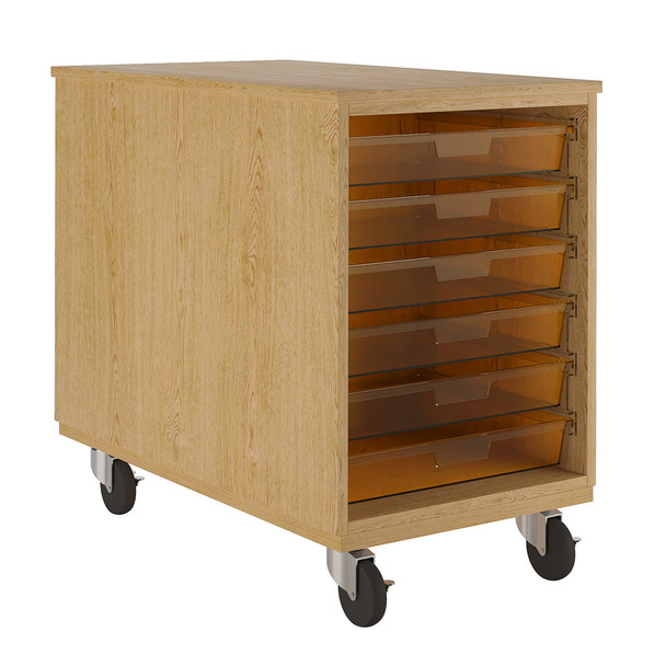Diversified Spaces Duo Mobile Tote Storage 37-1/2"H w Oak Finish