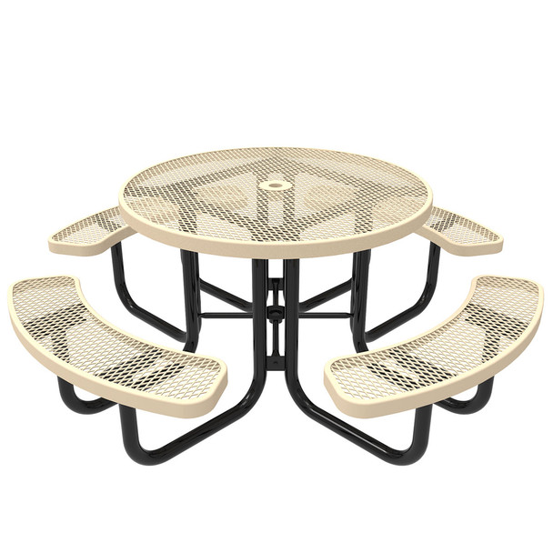 MyTCoat 46" Round Portable Table - Expanded Metal
