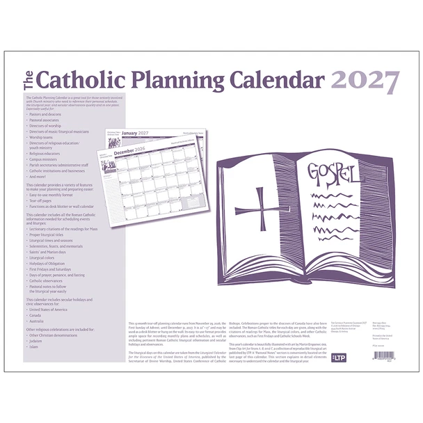 Catholic Planning Calendar 2027