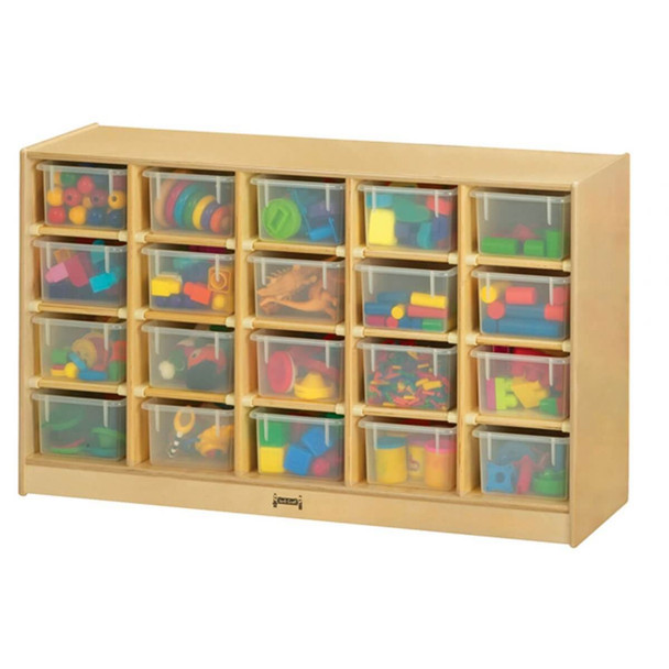 Jonti-Craft Mobile Storage Unit w 20 Clear Trays