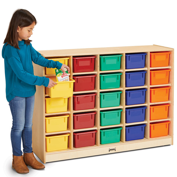 Jonti-Craft Mobile Storage Unit w 25 Multi-Colored Trays