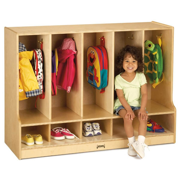 Jonti-Craft Toddler 5 Section Coat Locker w Step