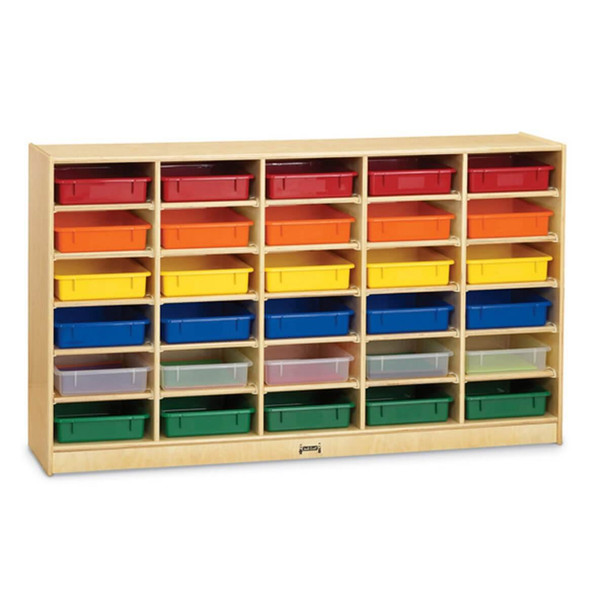 Jonti-Craft Mobile Storage Unit w 30 Multi-Colored Trays