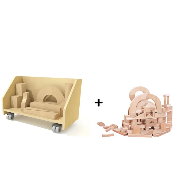 Whitney Brothers Block Cart with 75 Pc Building Block Set