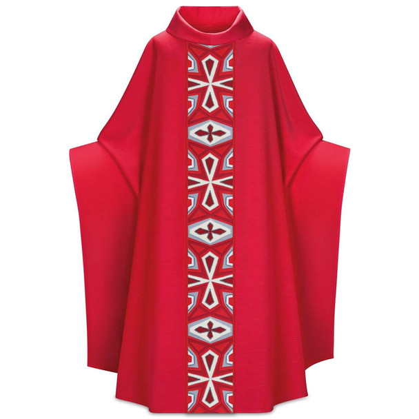 Slabbinck Monastic Chasuble In Dupion Fabric Red - 53" Long
