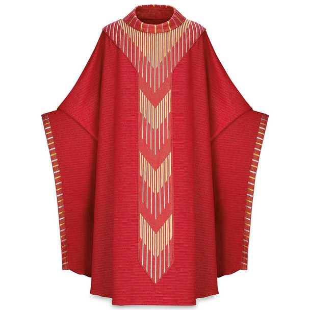 Slabbinck Monastic Chasuble In Cantate Fabric Red- 53" Long