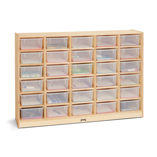 Jonti-Craft 30 Tub Mobile Storage w Clear Tubs