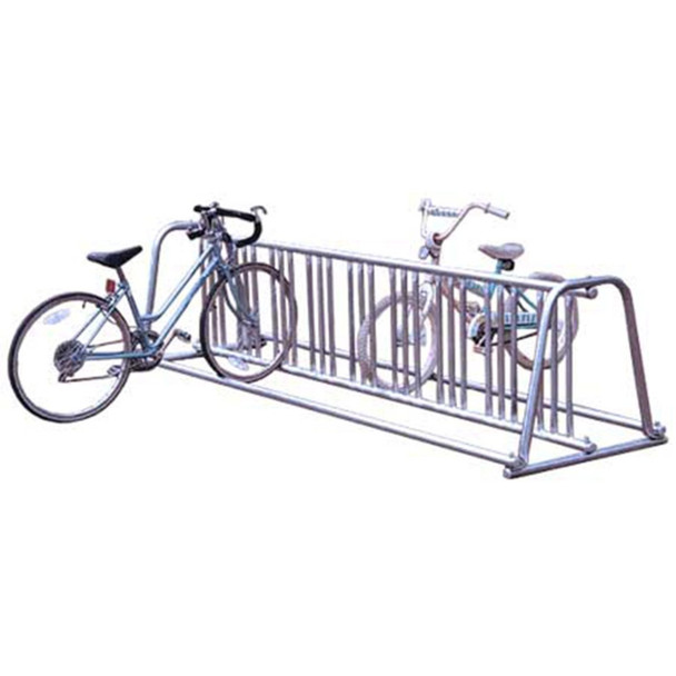 Leisure Craft A-Frame Bike Rack 96" Galvanized Double-Sided Holds 14 Bikes