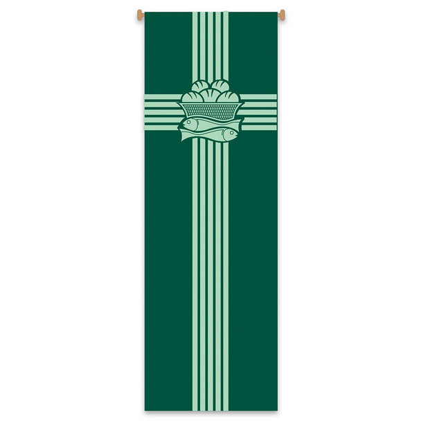 Slabbinck Banner Bread w Cross and Ichthus 39 3/8" x 118"