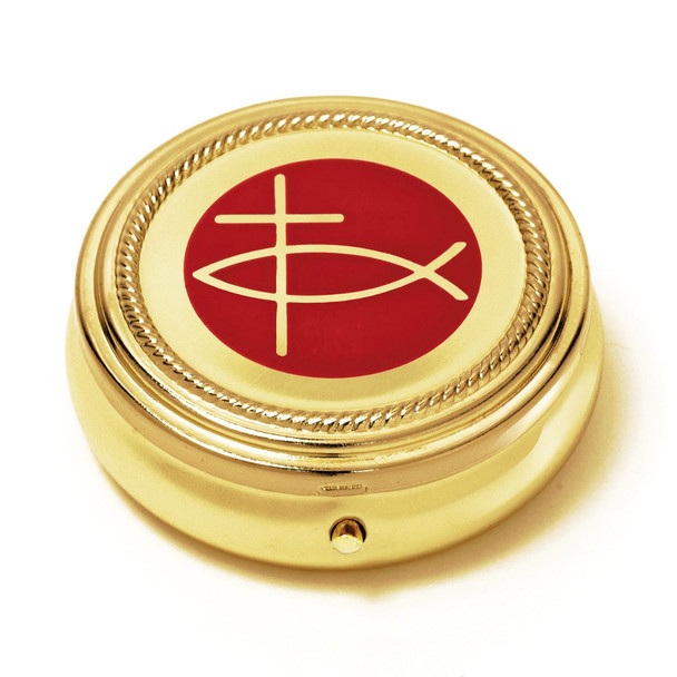 Sudbury Brass Ichthus Cross Pyx - 3/Pk