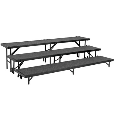 Popeless Riser NPS 3-Level Standing Choral Riser w Carpet Surface