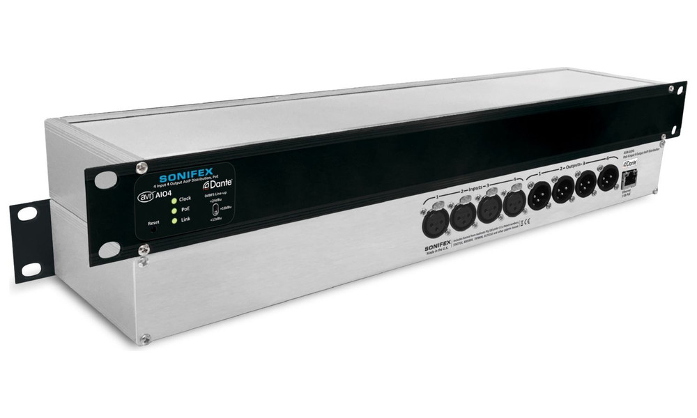Sonifex AVN-AIO4 Dante® Interface, PoE - Image 1 Sonifex AVN-AIO4 Dante® Interface, PoE - Image 1