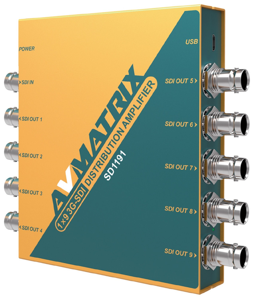 AVMatrix SD1191 3G-SDI 1×9 Reclocking Distribution Amplifer - Image 1