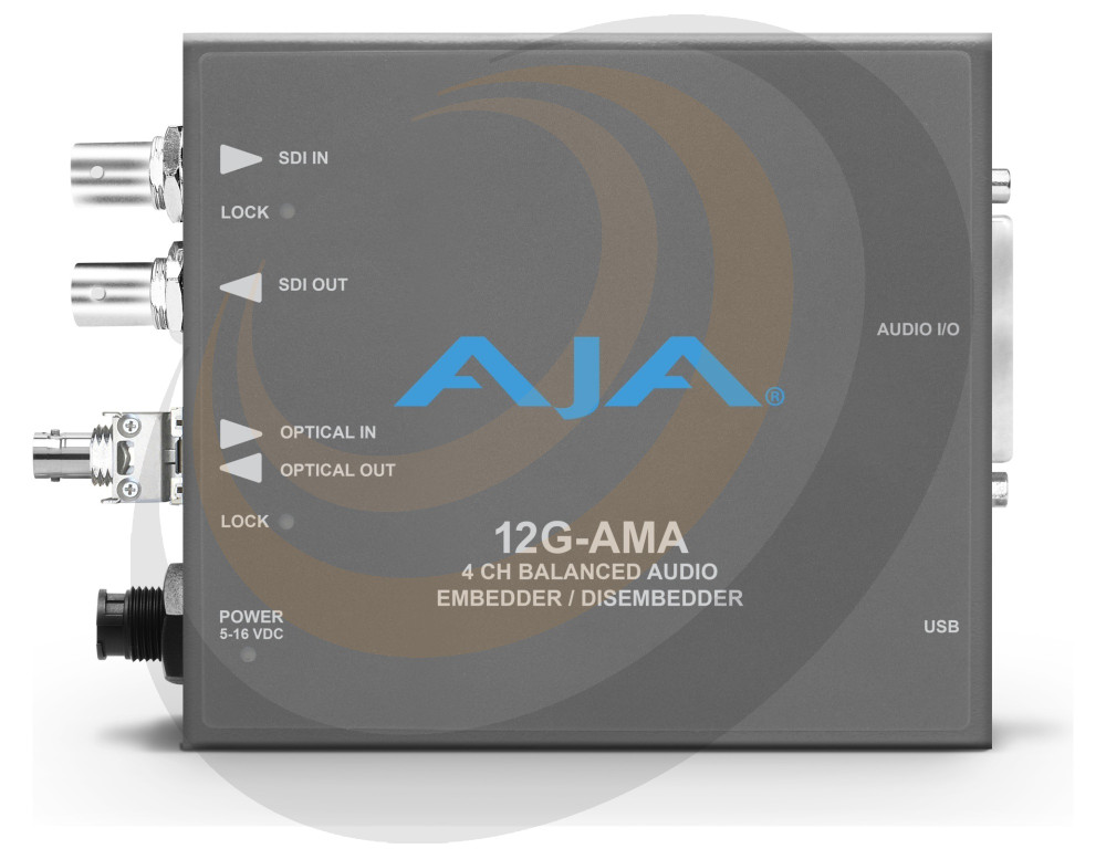 AJA 12G-AMA-T-ST 4-Channel 12G-SDI balanced analog audio Embedder/Disembedder - Image 1