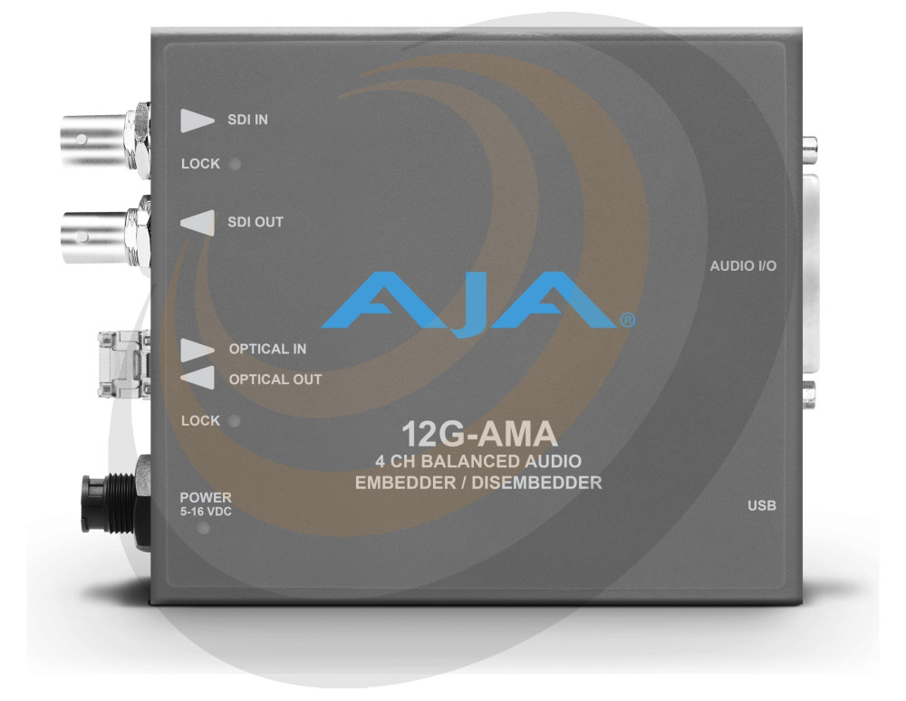 AJA 12G-AMA-TR 4-Channel 12G-SDI balanced analog audio Embedder/Disembedder - Image 1
