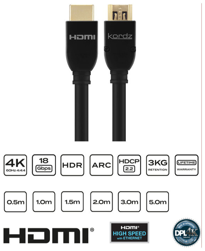 Kordz Lead - PRS3 HDMI - 0.5m - Image 1