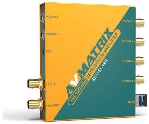 AVMATRIX SD1151-12G 12G-SDI 1×5 Reclocking Distribution Amplifer - Image 1