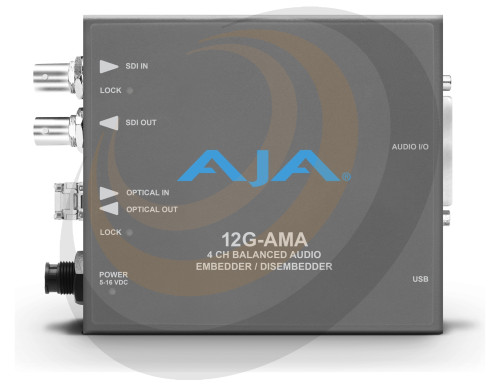 AJA 12G-AMA-R 4-Channel 12G-SDI balanced analog audio Embedder/Disembedder - Image 1