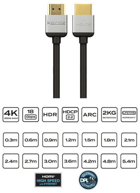 Kordz Lead - R.3 HDMI - 4K60 - 0.6m - Image 1
