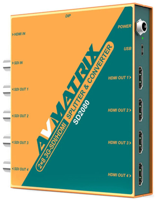 AVMatrix SD2080 2×8 SDI HDMI Splitter and Converter - Image 1