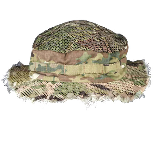 Carcajou Sniper Boonie Hat in Multicam with mesh camouflage netting, available at Hudson Supplies Corp USA.