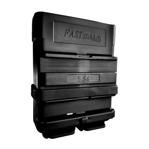 Back side of a  FASTmg  belt version in black color, over a white back ground.