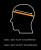 Schematic of a head profile showing where to measure, from above the eyebrows to the back of the head, for boonie hat sizing.