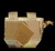 Rear view of the Carcajou Tactical Battery Pack Pouch in Multicam, with loop backing partially peeled off to reveal the hook side for securing to a head harness. On a black background. Available at Hudson Supplies Corp.