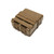 A  FASTmag  7 point 62 belt version in coyote brown color, is laying down on 
 white background  view  in perspective.